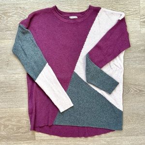 Smartwool Color Block Rib Crew Sweater, Sangria Heather, Size Large